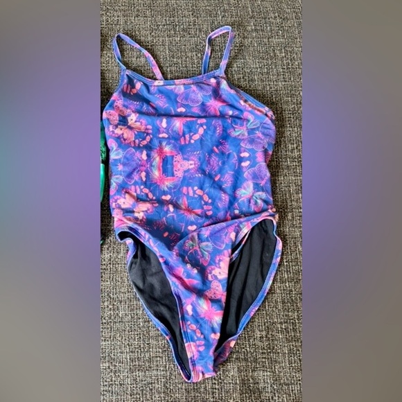 2 One-Piece Swimsuits JOLYN Purple Monarch Perry 28 & SPEEDO Green Tiedye 30 - Picture 5 of 7